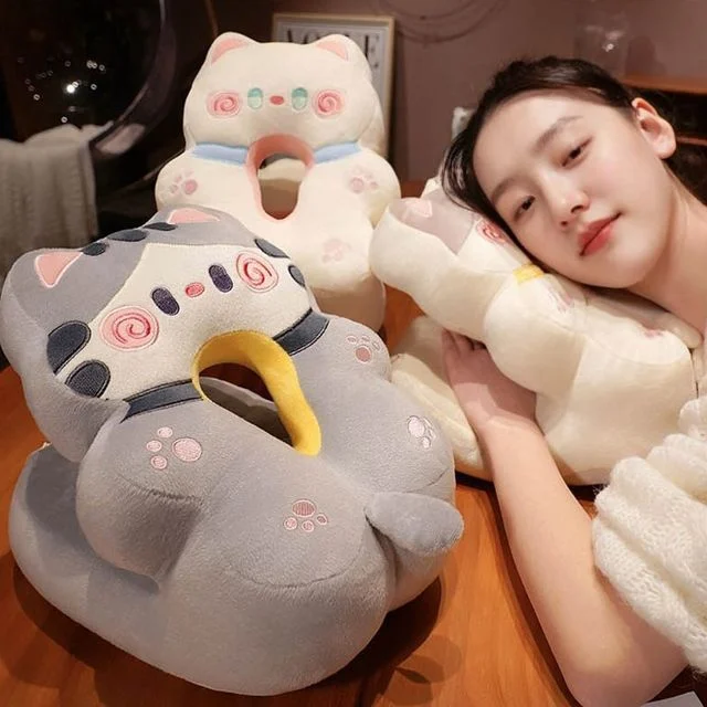 3컬러 냥이 낮잠 쿠션베개 부드럽고 안락한 휴식베개