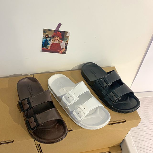 남녀공용 버클 디자인 데일리 편한 샌들