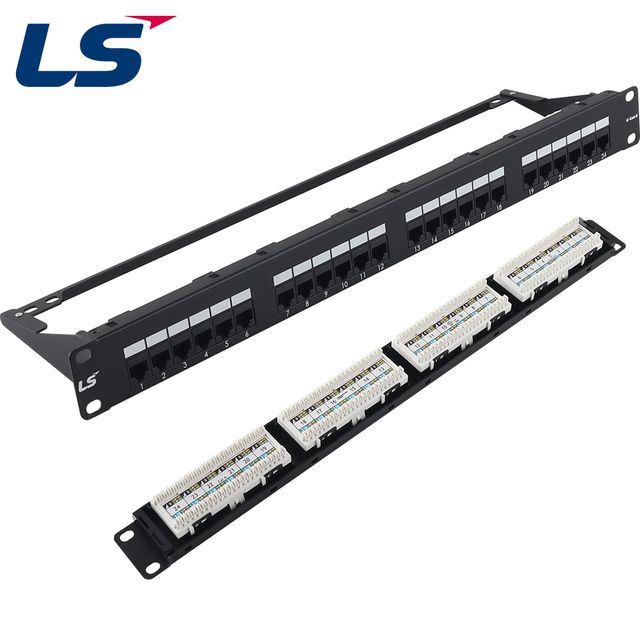 LS전선 CAT.6 24포트 패치 판넬 1U LS-PP-UC6-24P-WM-EC