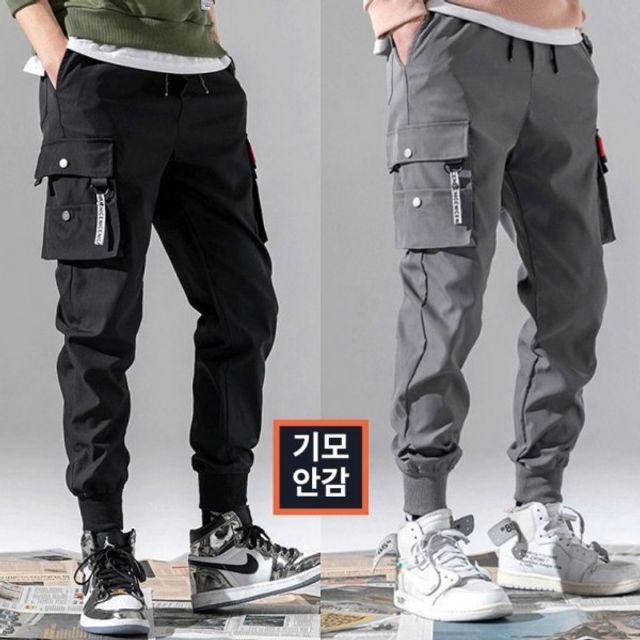 포켓 남성조거팬츠 스트릿 시보리 기모밴딩 시보리팬