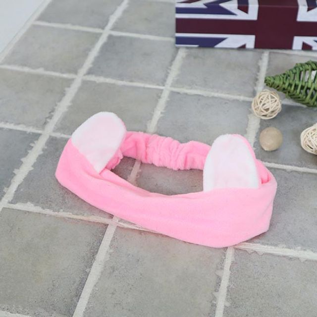 세안밴드 야옹 핫핑크 목욕용품 샤워용품 샤워캡