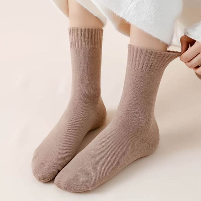 따뜻한 여성 기모 테리양말 겨울양말 두꺼운양말