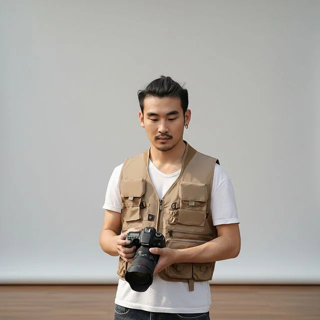 다용도 수납 메쉬 아웃도어 조끼 브라운 XXXL 낚시