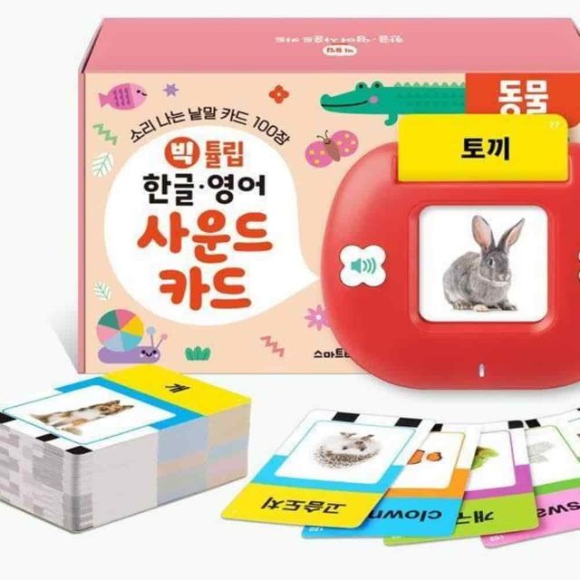 빅튤립 사운드카드 동물 한글연습 한글단어카드 그림글자 낱말카드