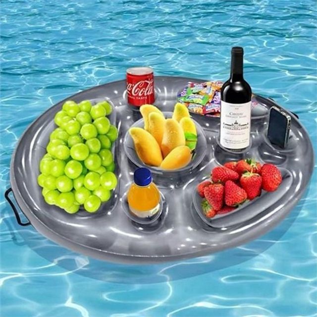 물놀이 튜브 컵 홀더 수영장 컵 홀더 트레이 플로팅 휴대용 받침 음료 간식