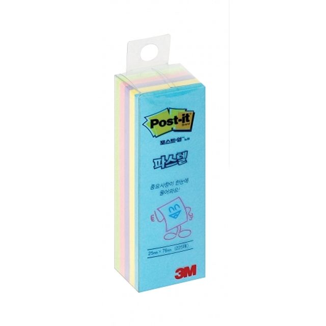 3M 포스트 큐브노트CT-13(파스텔) 25x76mm 45장 5색