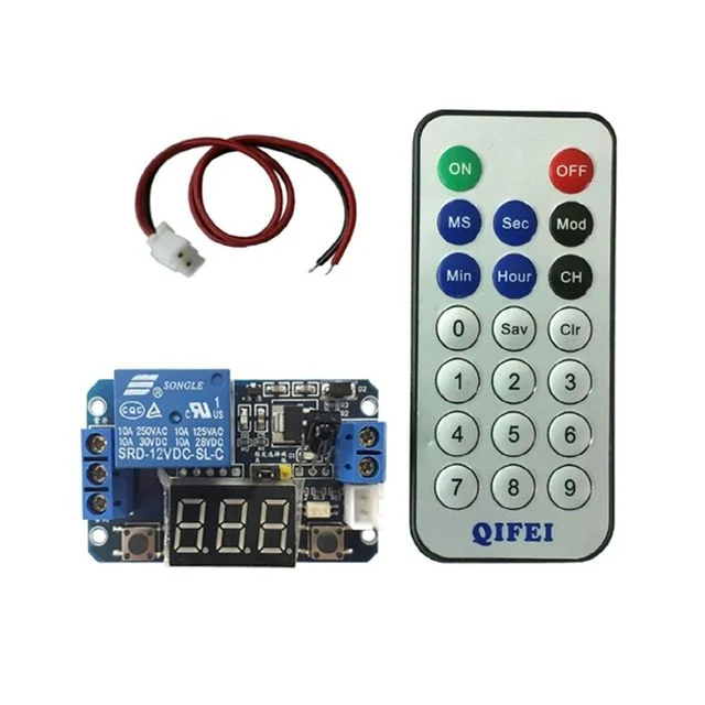 12V 8모드 타이머릴레이모듈 0.0초-999시간 10A 리모컨 컨트롤러 (HAM1525)