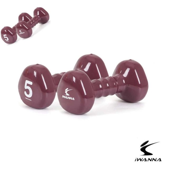 PVC 삼각 아령 5kg 프렌치버건디 헬스덤벨 팔운동덤벨 홈트덤벨 근력운동덤벨
