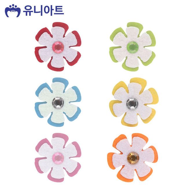 펠트 보석꽃 혼합 색상랜덤 - 코르크게시판 장식용 소재