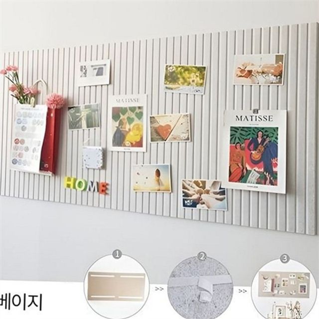 펠트 게시판 부착식 식게 게시판 인테리어 사무실 다용도 문구용 사진 메모 꾸미기 벽장식 진열