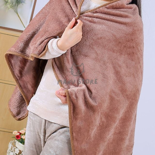차박 소파 극세사 망토 담요 70x130cm 브라운