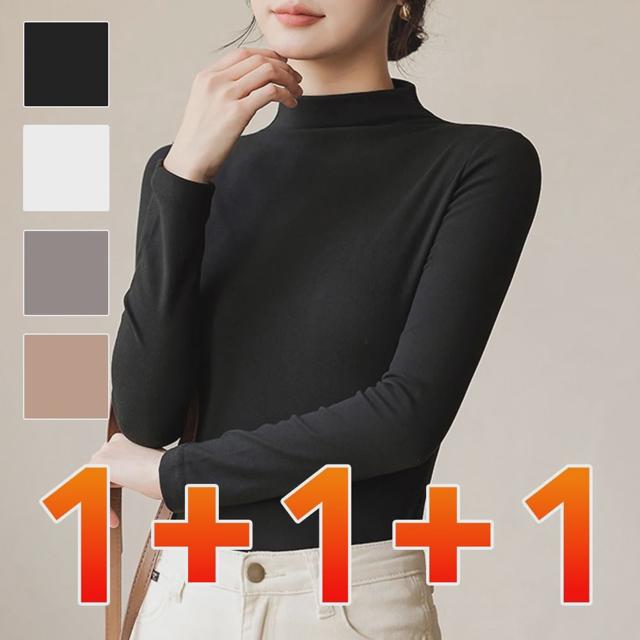 반목 폴라 티셔츠 여자 터틀넥 이너 긴팔 목티 3P