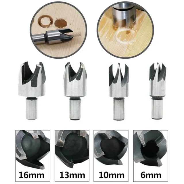 목다보 목심비트 우드플러그 도웨비트 드릴 4pcs 세트 - 목공 정밀 작업용