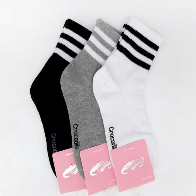여성 밴딩 세줄 양말 국산 데일리 중목 양말 5켤레