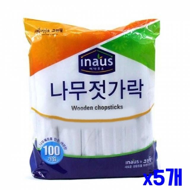 WL 업소용 대용량 일회용 나무젓가락 100개입 x5개