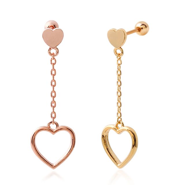 14K GOLD PIN 로즈골드 피어싱 하트어택 2종 택1