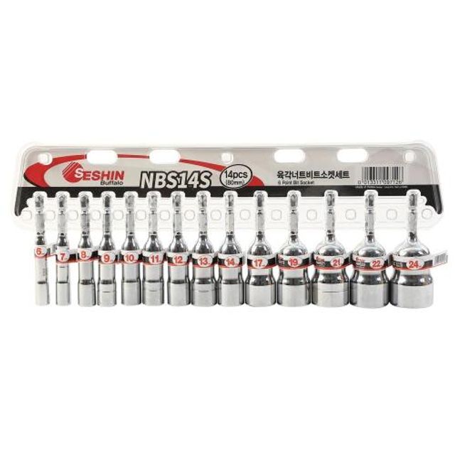 NBS14S 세신 롱비트소켓육각너트비트소켓세트 1SET NBS14S (80mmX14PCS)
