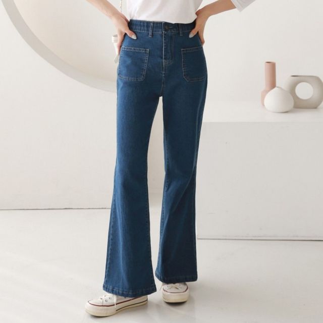 와이드 부츠컷 청바지 나팔 데님 팬츠 여성