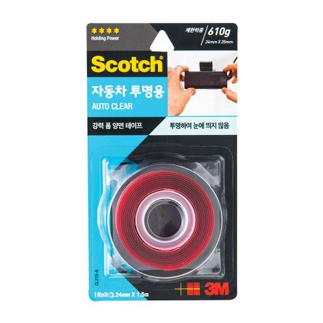 3M 스카치 강력 자동차 투명 폼양면테이프 CL215-A
