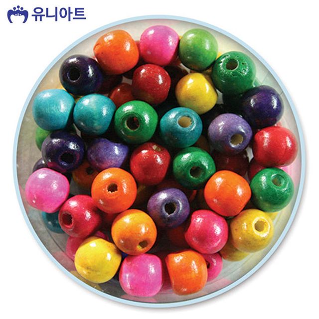 유니아트 모양 비즈 14번 나무 비즈 원 대 재료