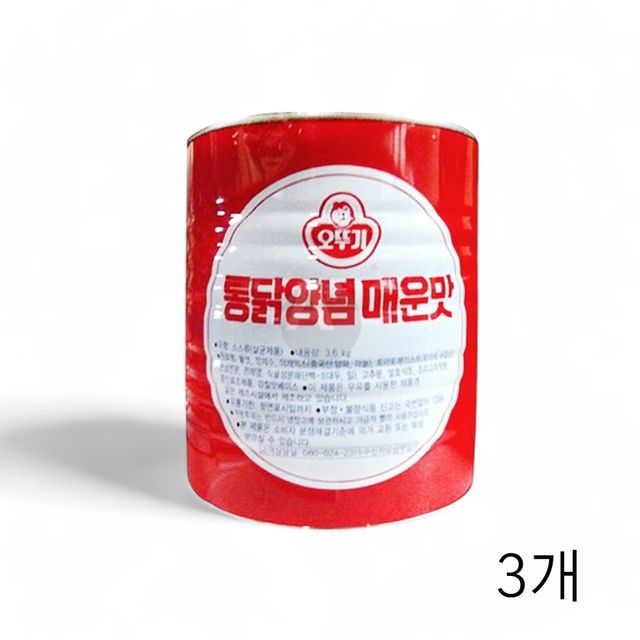 WL 오뚜기 통닭양념 매운맛 3.6Kg X 3개 양념치킨소스 대용량 식자재 치킨양념소스