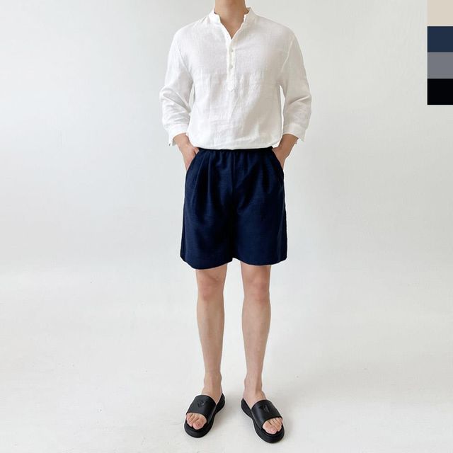 트레이닝팬츠 봄 여름 남자반바지 빅사이즈 밴딩 7부