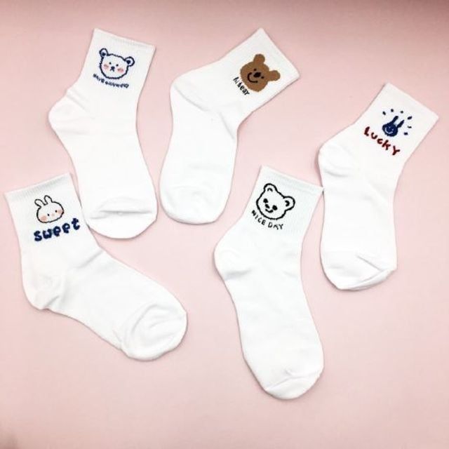 럭키여성중목 10켤레세트 5종x2 여성 중목 양말