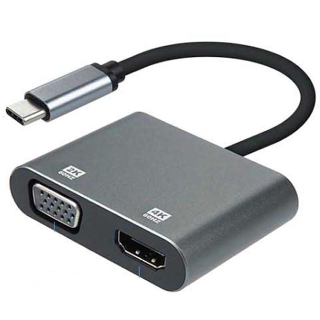 USB 3.1 Type C 컨버터 2 in 1 HDMI 4K 60Hz VGA 1080