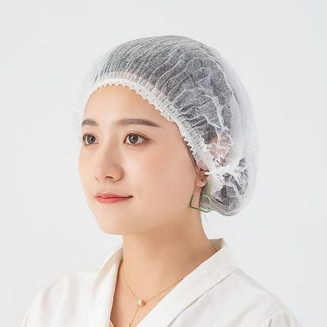 부직포 일회용 주방용 병원 통기성 라운드 급식 위생모