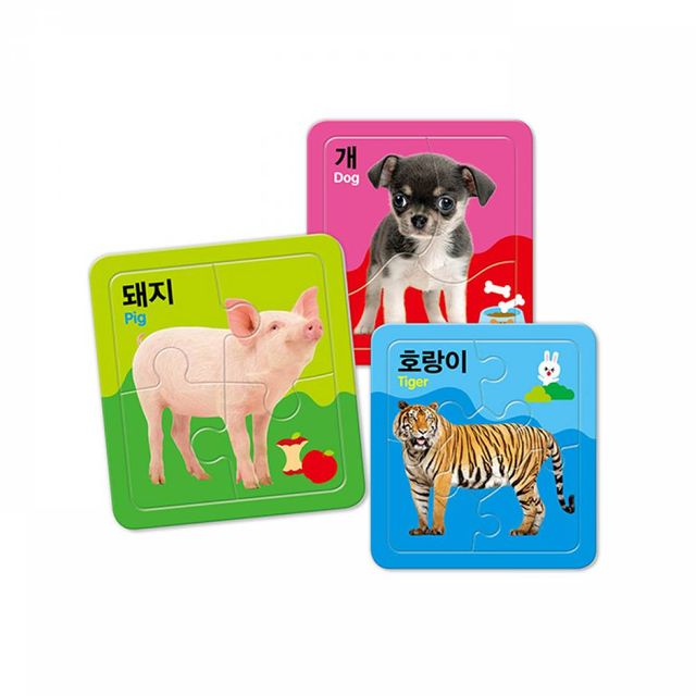 TBZ 3 4 5조각 판퍼즐 - 첫 퍼즐 동물 (3종)