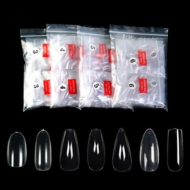투명 네일연장팁 50pcs 사이즈별 스퀘어팁 스텔레토팁 아몬드팁 코핀팁 오벌팁 인조손톱 손톱연장