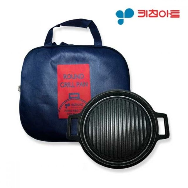 캠핑용 원형 고기 구이팬 바비큐 불판 그릴팬