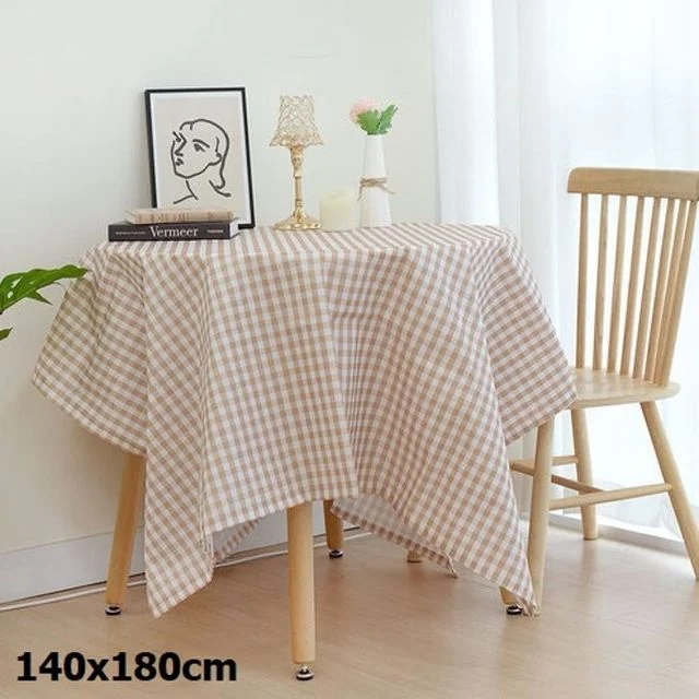 식탁보 브라운체크 140x180cm 1개