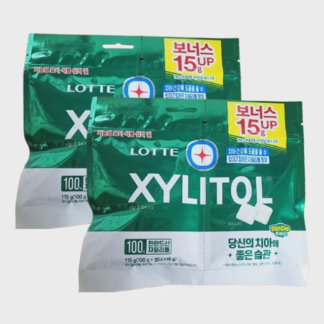 롯데 자일리톨 리필 오리지날 105g 2개 간식 껌