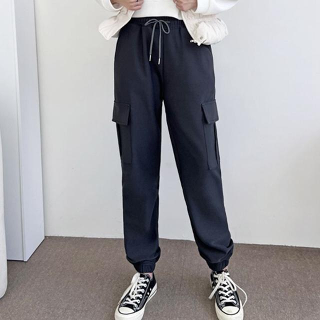 여성 조거 카고 팬츠 스웨이드 겨울 데일리 바지