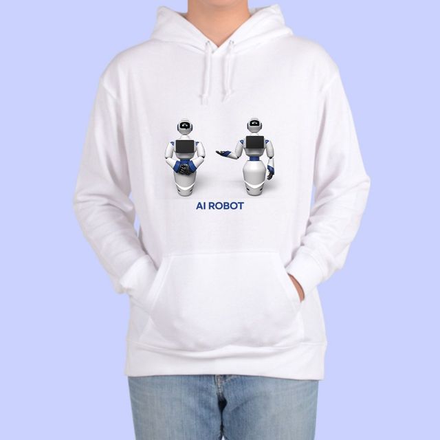 AI 로봇 디자인 후드티 프린팅 티셔츠 E