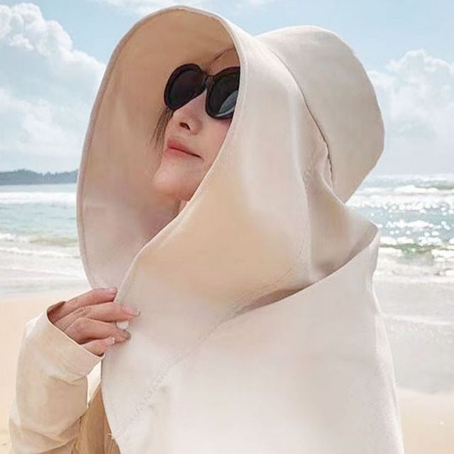 모자 어깨 목 바캉스 햇빛가리개 와이드챙 여성 해변