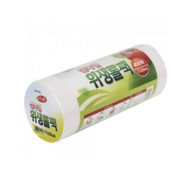 롤팩 17x25x400매 비닐팩 일회용비닐 롤위생봉투