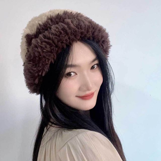 플리스 브라운 비니 포근포근 패션 여성 비니