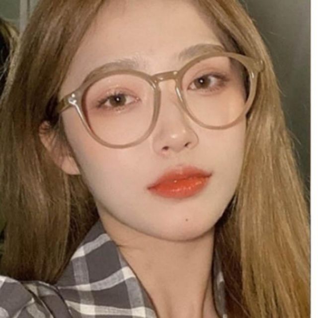 블루라이트 차단 유광 뿔테 안경 동글형 경량 남녀공용 프레임