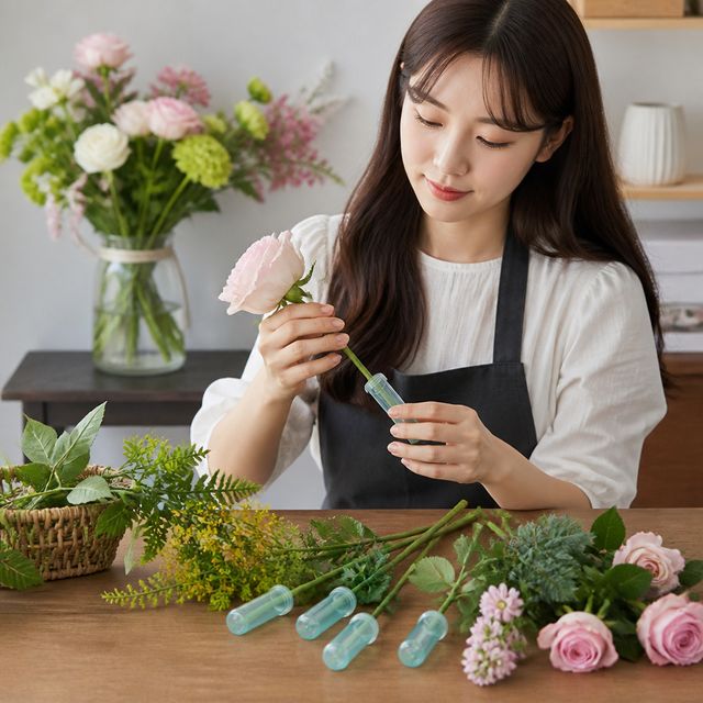생화 물주머니 물대롱 꽃 보존제 화훼 부자재 꽃집 플라워 장식용품