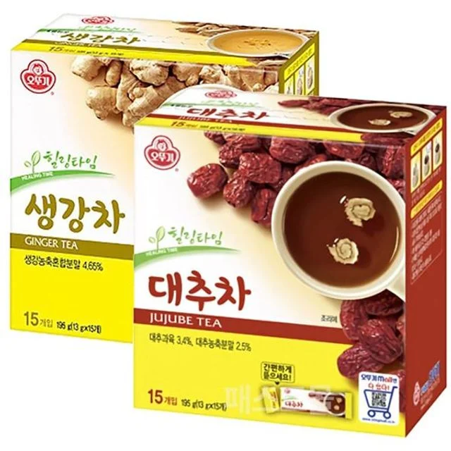오뚜기 생강차 대추차 혼합 세트, 따뜻한 차 음료