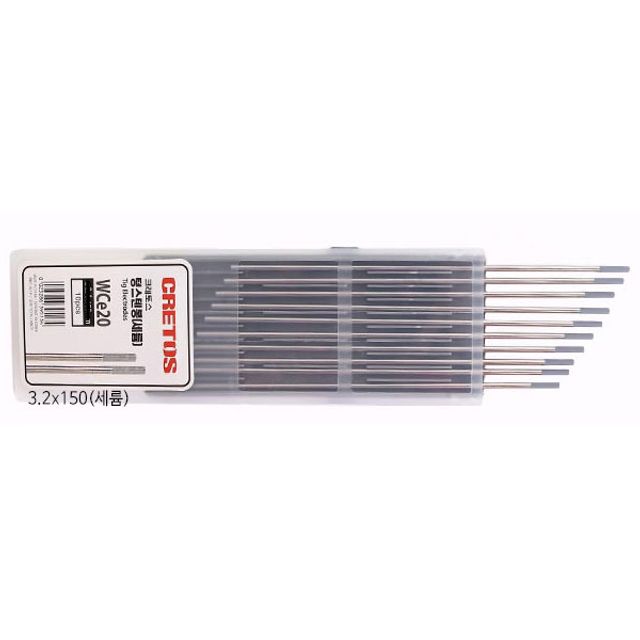크레토스 텅스텐봉 WCe20 세륨타입 3.2x150mm 10개입 - TIG 용접용 고성능 전극