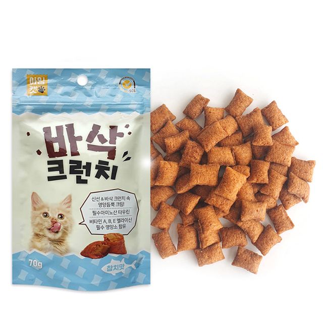 바삭크런치 70g 참치 고양이 간식 냥이과자 애견훈련