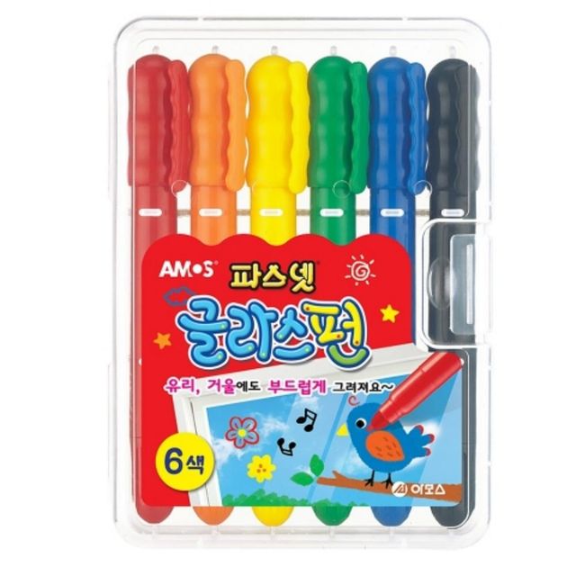 파스넷 글라스펀 6색 유리에도사용가능 미술도구 미술용품 파스넷글라스펀