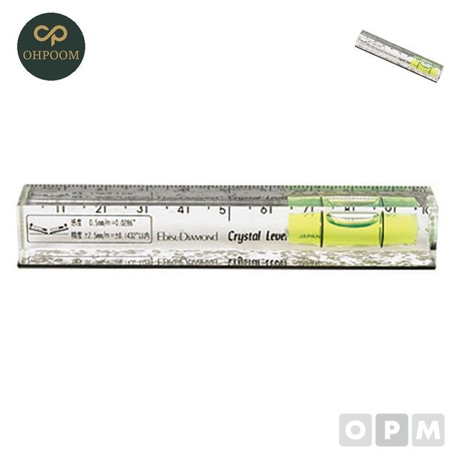 수평측정 수평계 수평 투명레벨 ED 10CL 15X15X100mm 0.50mm/m