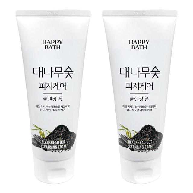 해피바스 대나무숯 피지흡착 클렌징폼 200ml 2개