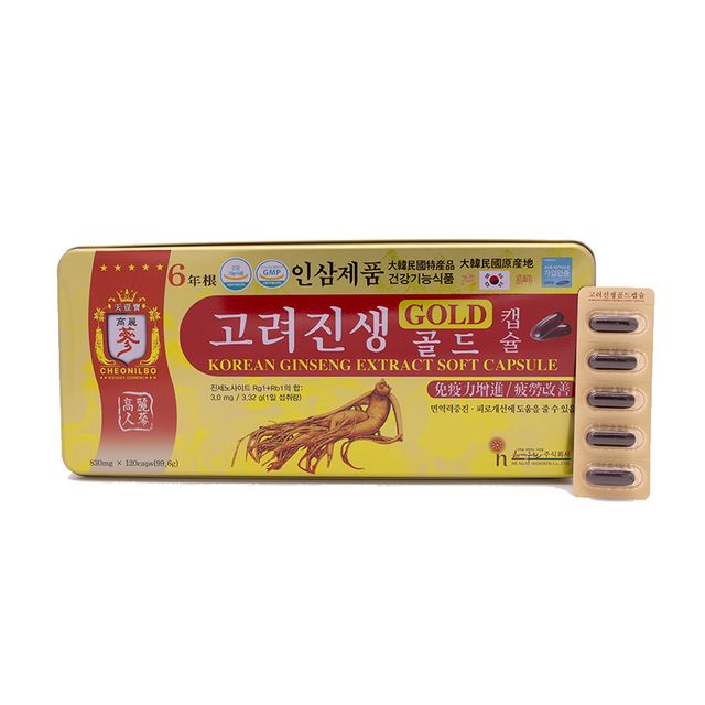 6년근고려진생골드캡슐 (인삼캡슐)120캡슐 X 5개