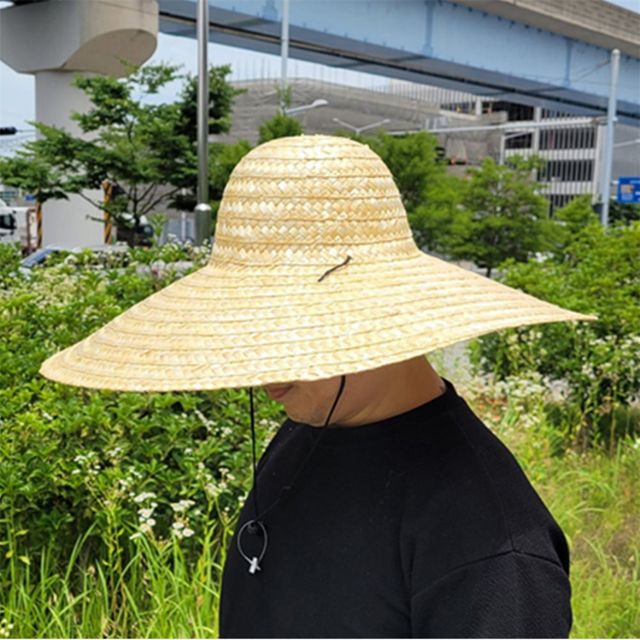 초대형 밀짚모자 53-54cm 챙넓은모자 농부모자 햇빛차단모자