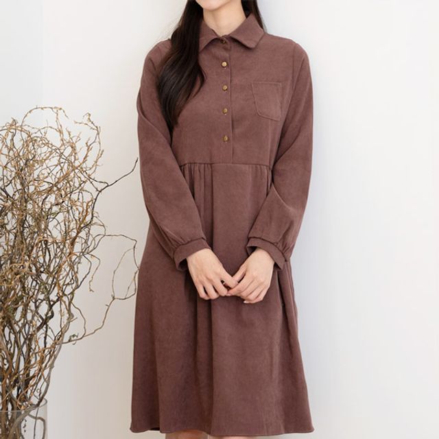 여자 원피스 미니포켓 넥카라 여성패션의류 데일리룩